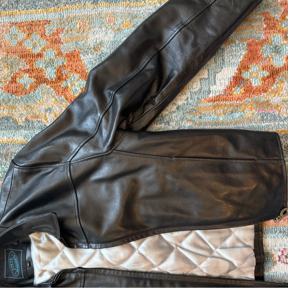 black leather fall jacket